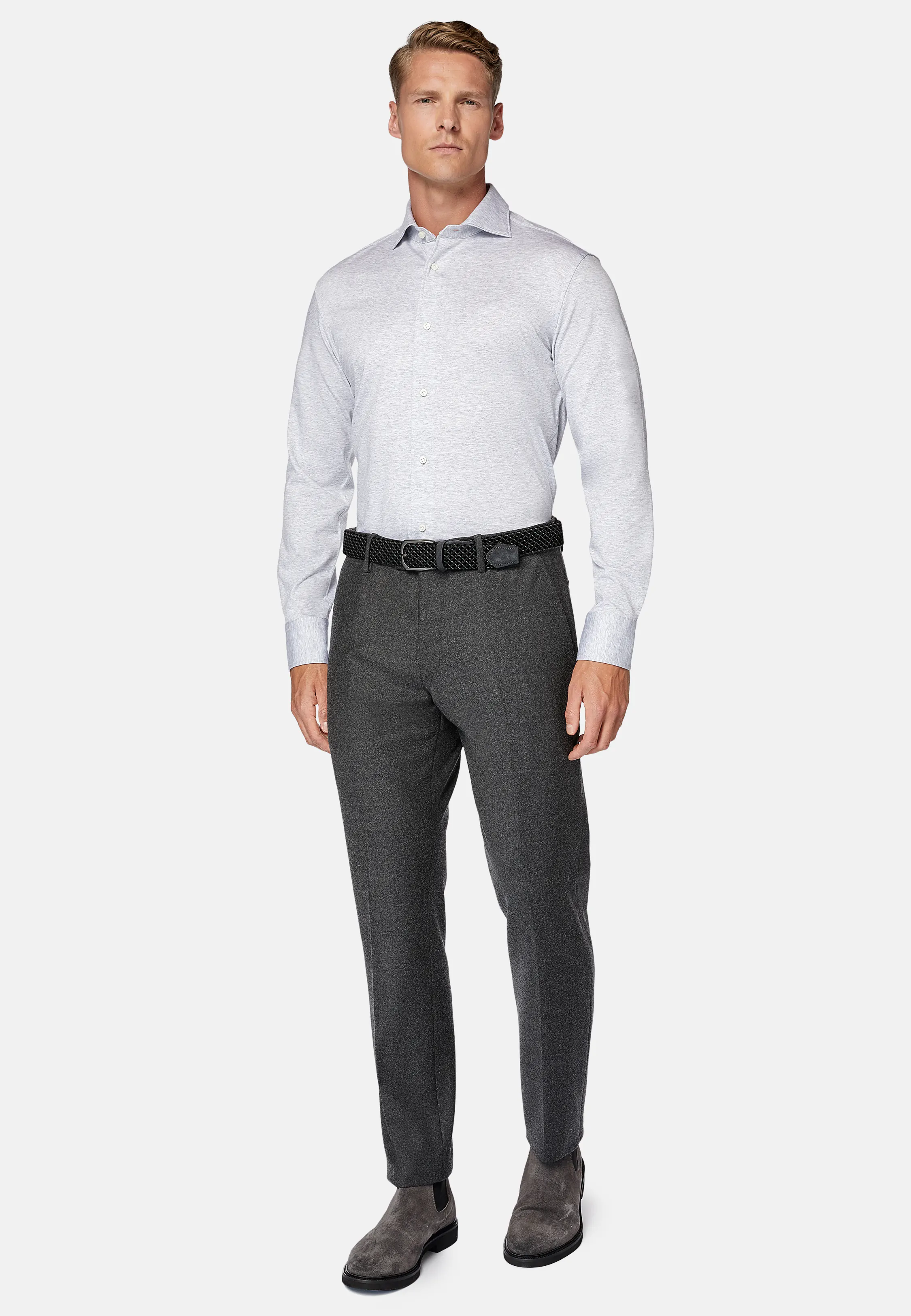 Camisa Estilo Polo De Punto Jersey De Algodón Corte Regular