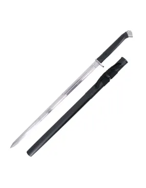 Katana práctica básica con vaina negra encordada